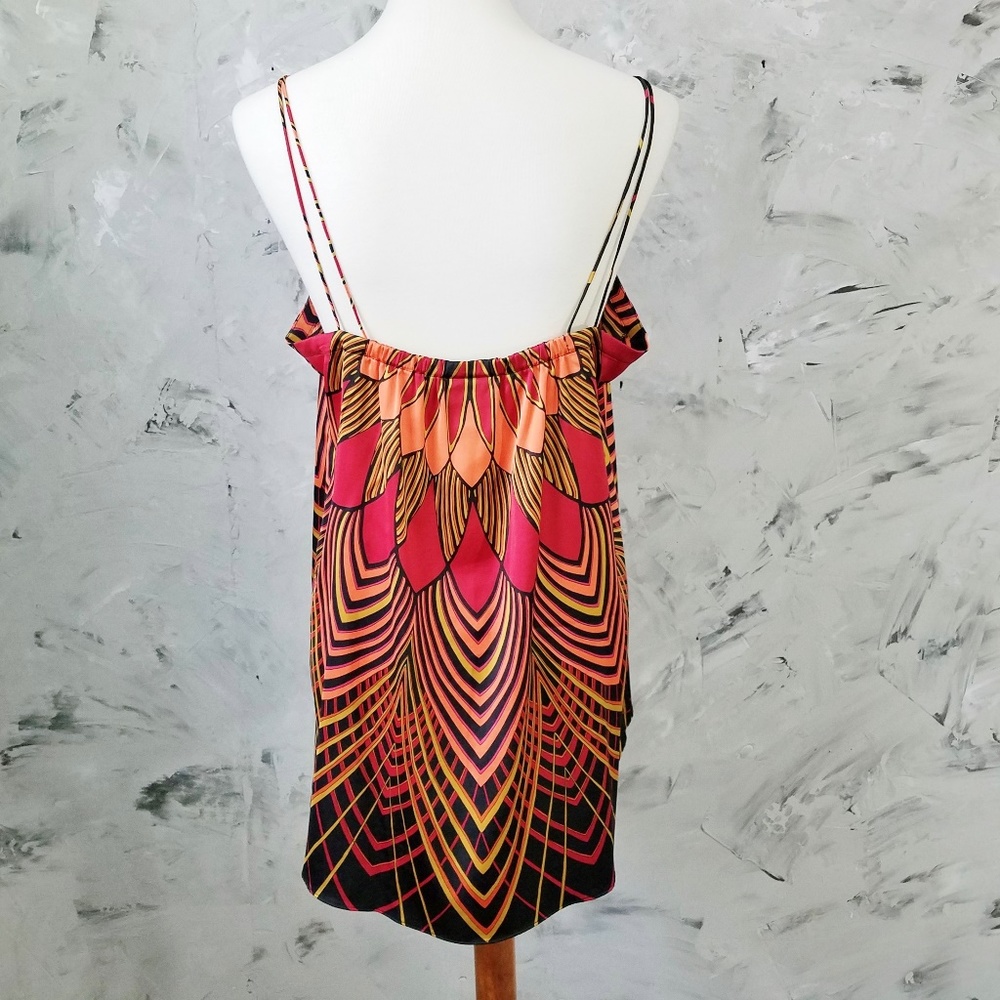 NICOLE MILLER Bold Red & Orange Flowing Camisole - Picture 4 of 7